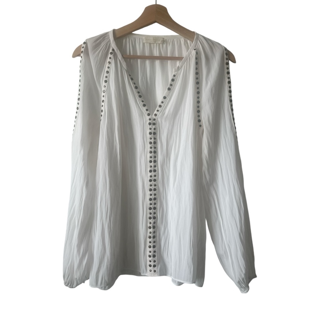 Ramy Brook White Cold Shoulder Long Sleeve Blouse Size XS